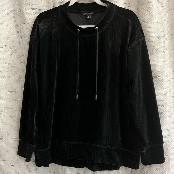 Zac & Rachel Tops - Zac & Rachel Black Ribbed Velour Long Sleeve Top